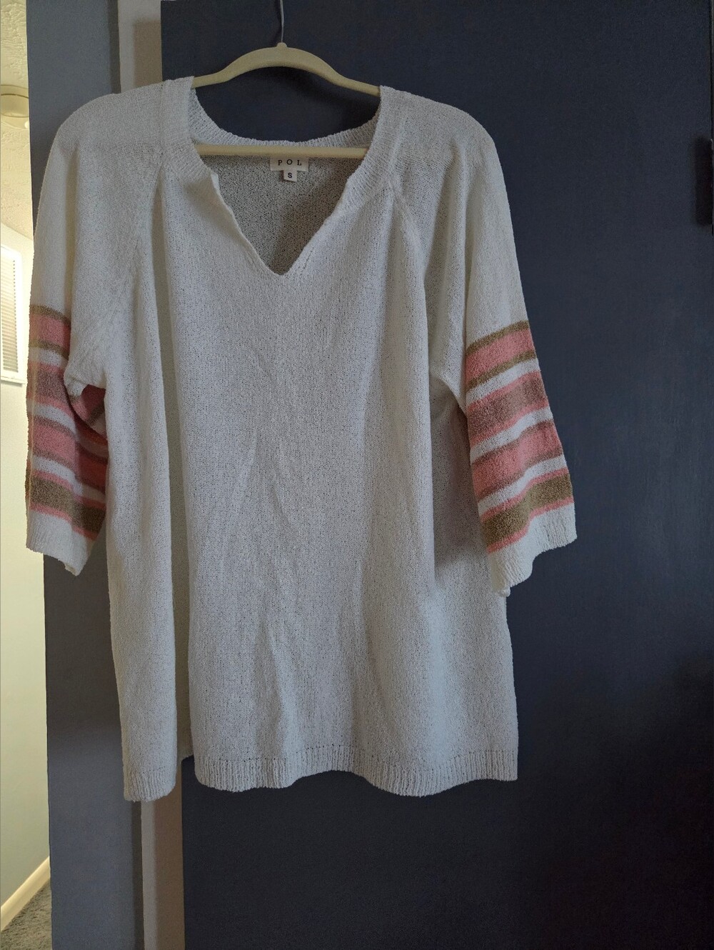 POL NWOT MISSES SZ S Cream Knit Short-Sleeve sweater